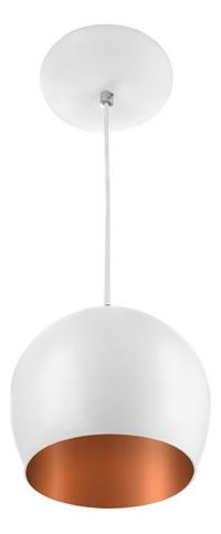 Foto do produto PENDENTE BOLA PEQUENA BRANCO/COBRE
