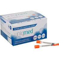 Foto do produto CX C/ 100Un SERINGA de Insulina 0,5ml C/Ag 6X0,25mm UNIQMED