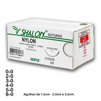 Foto do produto FIO DE SUTURA NYLON 5-0 PRETO AG 1,5cm CX C/ 24Un SHALON