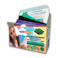 Foto do produto MASCARA TRIPLA ELASTICO  PROTDESC CX 50 UN - COLORS