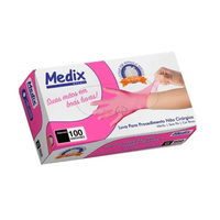 Foto do produto Luva Procedimento Nitrilica Sem Pó C/ 100un | Cor ROSA MEDIX