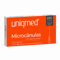 Foto do produto Microcânulas 22G x 40mm C/ Agulha Auxiliar 21G Cx C/ 12Un. Uniqmed