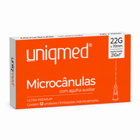 Foto do produto Microcânulas 22G x 70mm C/ Agulha Auxiliar 21G Cx C/ 12Un. Uniqmed