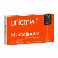 Foto do produto Microcânulas 22G x 50mm C/ Agulha Auxiliar 21G Cx C/ 12Un. Uniqmed