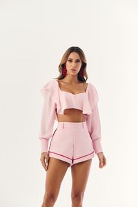 Foto do produto CROPPED BABADO CHIFFON