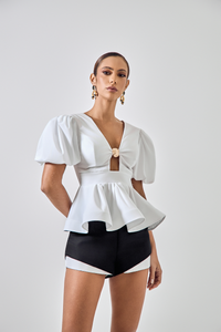 Foto do produto BLUSA PEPLUM ARGOLA DOURADA