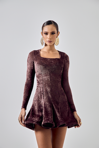 Foto do produto VESTIDO TULE DE VELUDO NESGAS