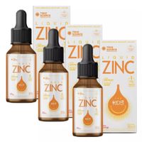 Foto do produto Kit 3x Liquid Zinc Sabor Morango 30ml - True Source