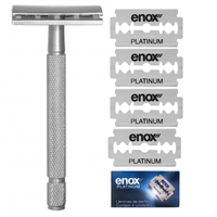Foto do produto Kit Aparelho de Barbear Clássico Enox + 4 Lâminas – Precisão e Cuidado Completo