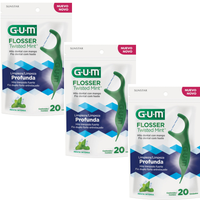 Foto do produto Kit Fio dental Flosser Twisted Mint  3 pts com 20 unidades 828