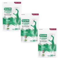 Foto do produto Kit Fio dental Gum FLOSSER ORIGINAL 3 pts com 20 unidades 894