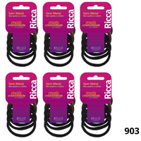 Foto do produto KIT ELASTICO RICCA  15MM COM 6PCTS DE 10UN BASIC SEM METAL 903