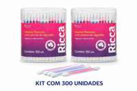 Foto do produto Kit Hastes flexíveis 2 potes com 150un RICCA 3244