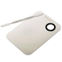 Foto do produto PALETA DE METAL PARA MISTURA DE MAQUIAGEM C/ ESPATULA BELLIZ 1826