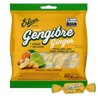 Foto do produto BALA MASTIGÁVEL ERLAN GENGIBRE PROP MEL LIMAO 400G 112232