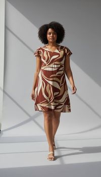 Foto do produto VESTIDO ESTAMP C/MANGA VISCOSE 20058