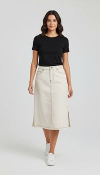 Foto do produto SAIA JEANS MIDI 100% ALG 8745