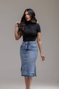 Foto do produto SAIA JEANS DESFIADA AD 150827