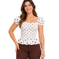 Foto do produto BLUSA BATA POA TEC TRICOLINE 100% ALG 10017