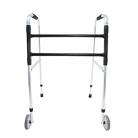 Foto do produto ANDADOR ALUMINIO 2 BARRAS FIXO PLUS C/ RODAS (A400) - INDAIÁ