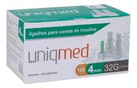 Foto do produto Agulha Caneta Insulina 4mmx32g (cx 100) - Uniqmed