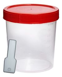 Foto do produto Coletor Estéril C/Pá e Tampa Vermelha Kit 50u (80ml)