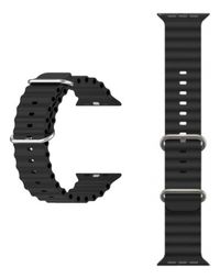 Foto do produto Pulseira Ocean P/ Smartwatch Preta (2un) - Khostar