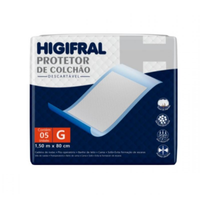 Foto do produto PROTETOR DE COLCHAO DESCARTÁVEL TAM G C/ 5UN - HIGIFRAL