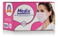 Foto do produto Mascara Tripla C/ Elastico Rosa Kit 2 Uni -50uni Cada- Medix