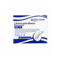 Foto do produto Lâmina de Bisturi Aço Carbono N12 (100uni) - Labor Import