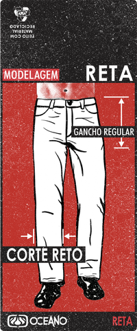 CALÇA JEANS RETA OCEANO ECO DENIM