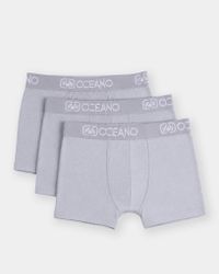 KIT 3 CUECAS BOXER MESCLA - OCEANO