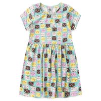 Foto do produto Vestido Infantil Menina 4, 6, 8 e 10 Tecido Leve Colorido e com Estampa de Gatinhos - Confortável e Divertido