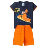 Foto do produto Conjunto Infantil Menino 2 Peças Camiseta Meia Malha  E Bermuda Moletinho Tamanhos 1, 2, 3 Anos