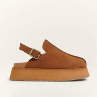 Foto do produto Sandália Mule Clog Plataforma Camoscio Camel