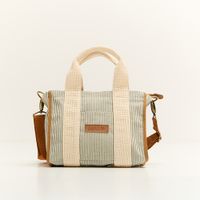Foto do produto Bolsa Mini Tote Crochê Listras Verdes