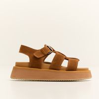 Foto do produto Sandália Pescadora Flat Camurça Camel