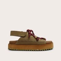 Foto do produto Sandália Papete Cordones Camurça Camel