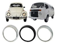 Foto do produto Par Aro Do Farol Do Fusca Da Kombi 1 furo Preto 1976/2014