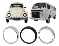 Foto do produto Par Aro Do Farol Do Fusca Da Kombi  1 Furo Cinza 19976/2014