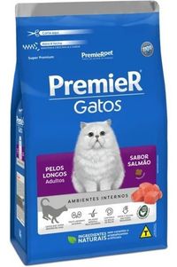 Foto do produto Ração Premier Pet Gatos Ambientes Internos Pelos Longos Adultos Salmão 1.5 Kg