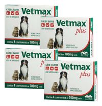 Foto do produto Kit 4 Vetmax Plus Vermifugo Cães Gatos Vetnil 700mg - 4 Comp