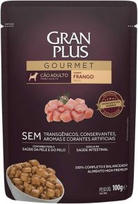 Foto do produto Ração Úmida GranPlus Gourmet Sachê para Cães Adultos Sabor Salmão e Frango de100G