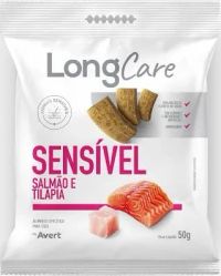 Foto do produto Petisco LongCare Sensível para Cães Adultos Sabor Salmão e Tilápia 50G