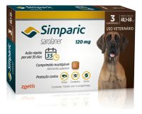 Foto do produto Antipulgas simparic 120 mg comprimido (40,1 - 60 kg) 
