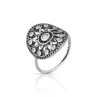 Foto do produto ANEL DE PRATA BALI MANDALA COM 13 ZIRCONES CRAVEJADOS 21099