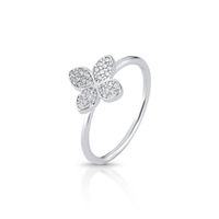 Foto do produto ANEL DE PRATA PAVE FLOR COM 16 ZIRCONES CRAVEJADOS 22110