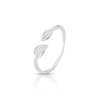 Foto do produto ANEL DE PRATA PAVE FOLHAS COM 11 ZIRCONES CRAVEJADOS 20908