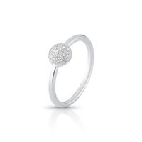Foto do produto ANEL DE PRATA PAVE MEIA BOLA COM 35 ZIRCONES CRAVEJADOS 21582