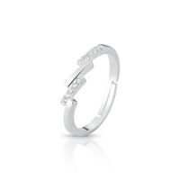 Foto do produto ANEL DE PRATA PAVE REGULAVEL ZIG ZAG COM 10 ZIRCONES CRAVEJADOS 21454